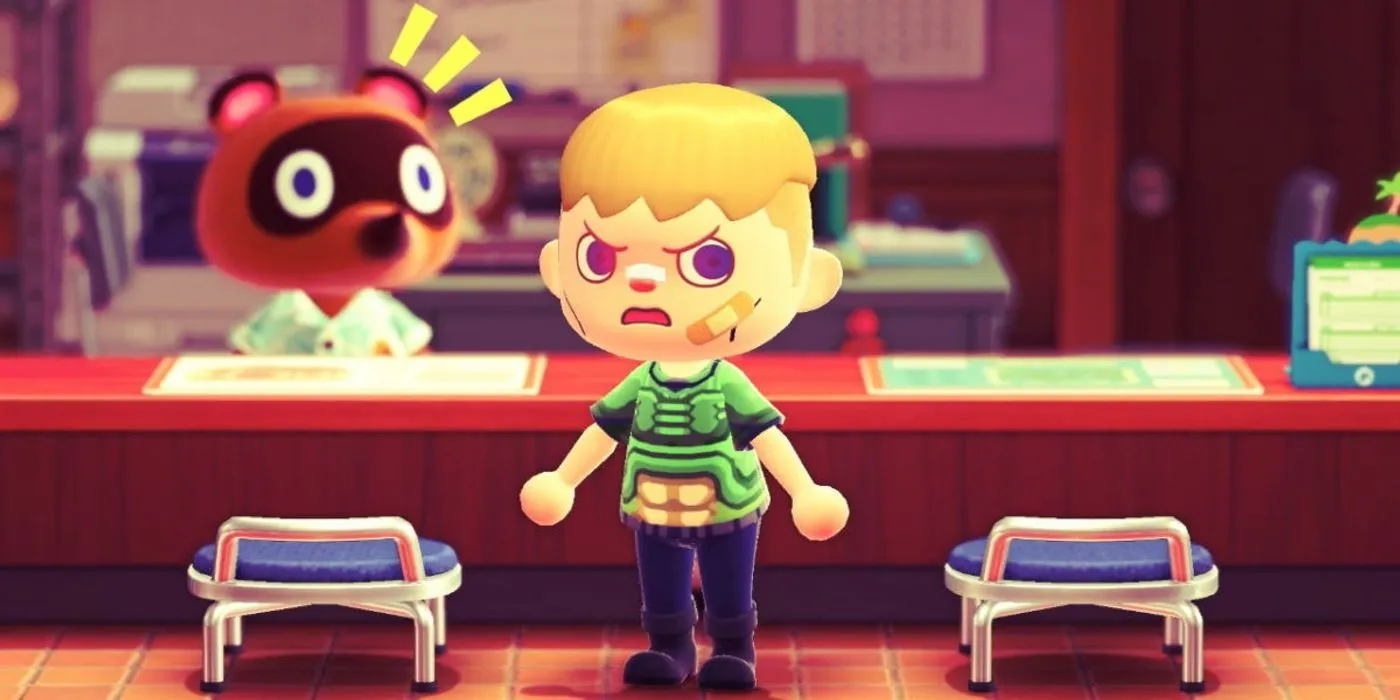 Người chơi Animal Crossing với khuôn mặt tức giận trong Animal Crossing New Horizons