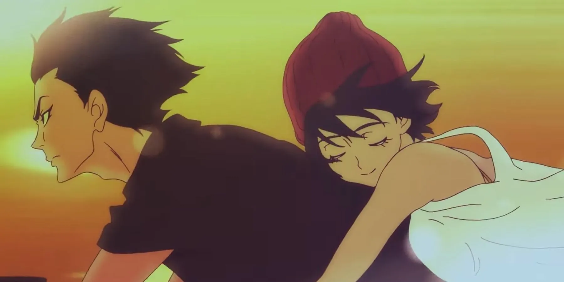 Akira Fudo và Miki Makimura trong một cảnh phim &quot;Devilman Crybaby&quot;, thể hiện mối quan hệ phức tạp và bi kịch trong anime.