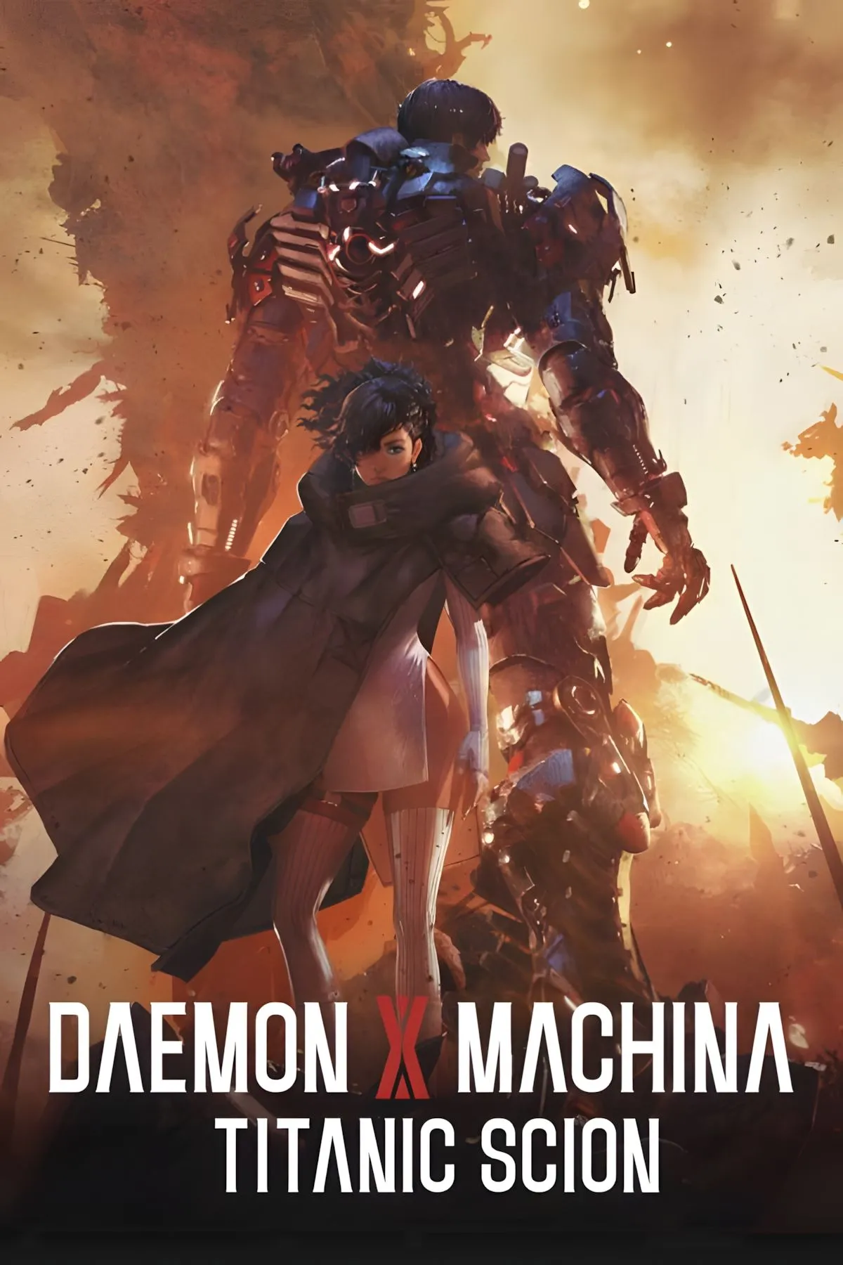 Ảnh bìa chính thức của Daemon X Machina Titanic Scion, hé lộ thiết kế mech ấn tượng.