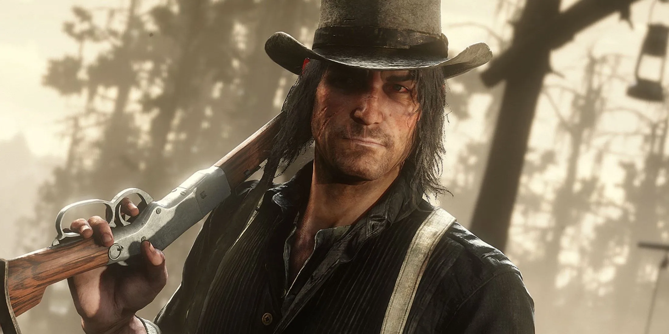 Arthur Morgan cùng đồng đội cưỡi ngựa phiêu lưu trong thế giới mở của Red Dead Redemption 2