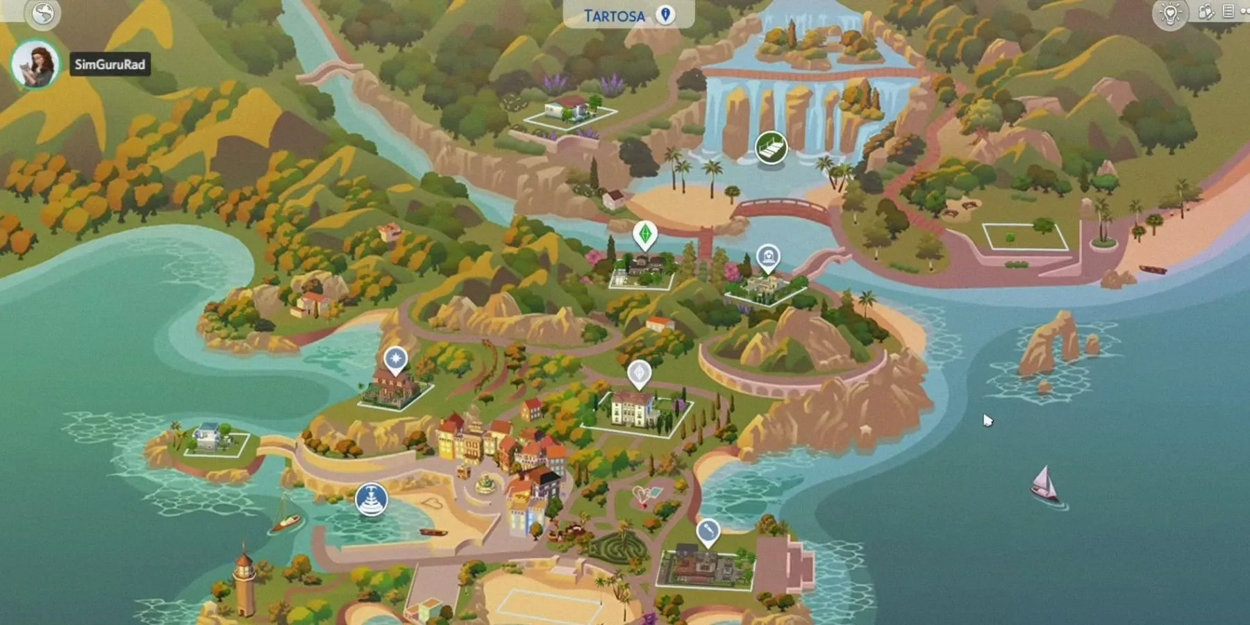 Bầu không khí lãng mạn của Tartosa trong The Sims 4, thế giới lý tưởng cho đám cưới và tuần trăng mật với kiến trúc Địa Trung Hải đặc trưng.