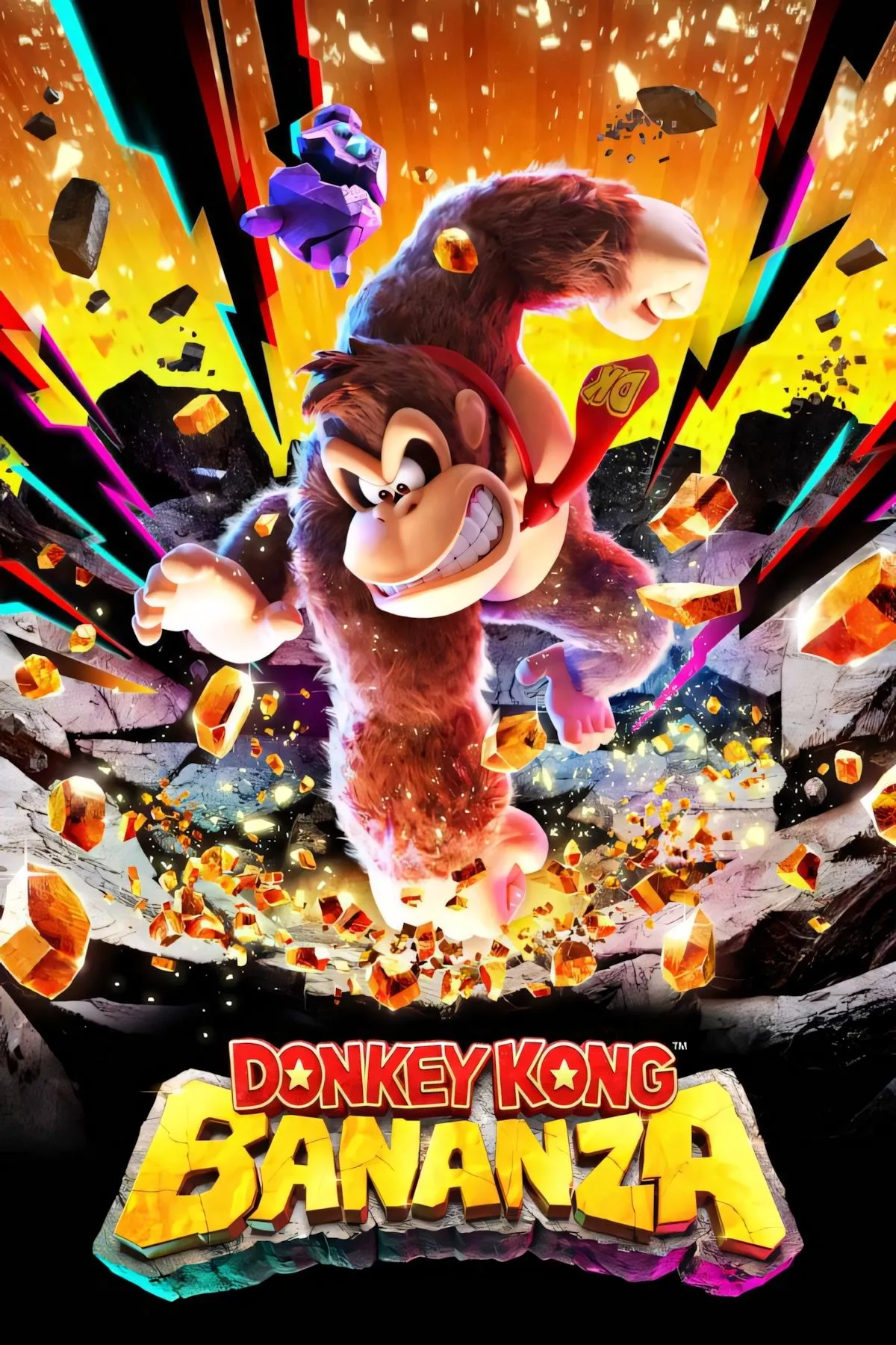Bìa game Donkey Kong Bananza, tựa game phiêu lưu platformer chất lượng cao