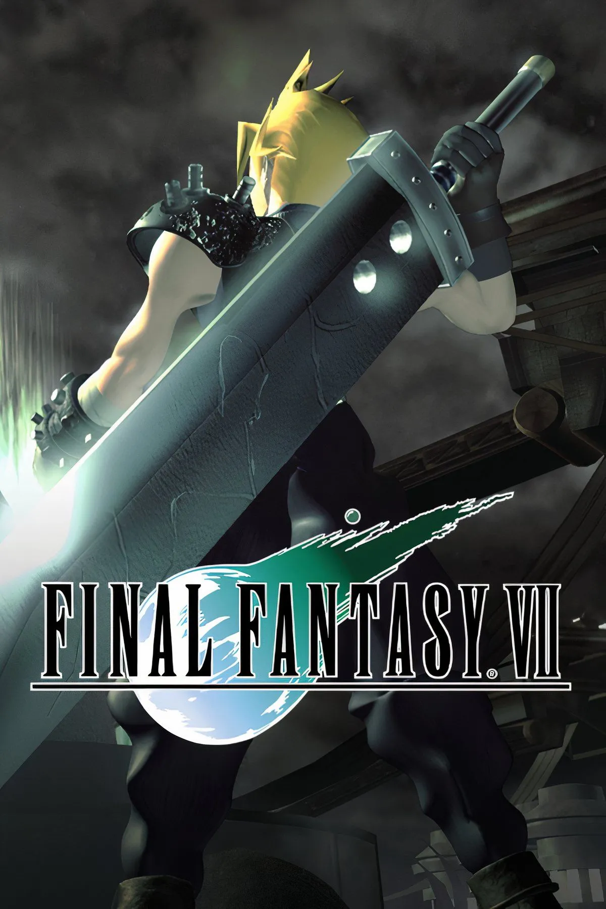 Biểu tượng game Final Fantasy VII với thành phố Midgar u ám