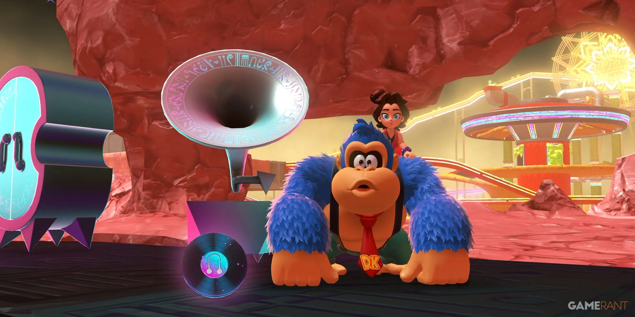 Bộ sưu tập đĩa nhạc đầy đủ trong Donkey Kong Bananza, biểu tượng cho nội dung sâu rộng của game