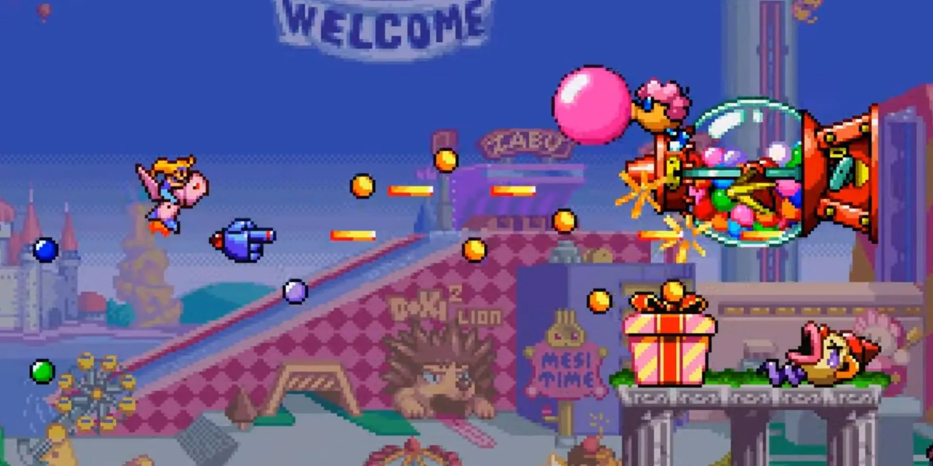 Cảnh bắn kẻ thù là các vật thể trong công viên giải trí ở game Harmful Park