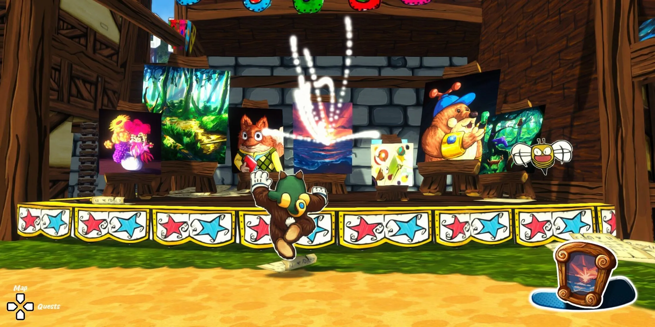 Cảnh gameplay trong một mini-game của Ruffy and the Riverside
