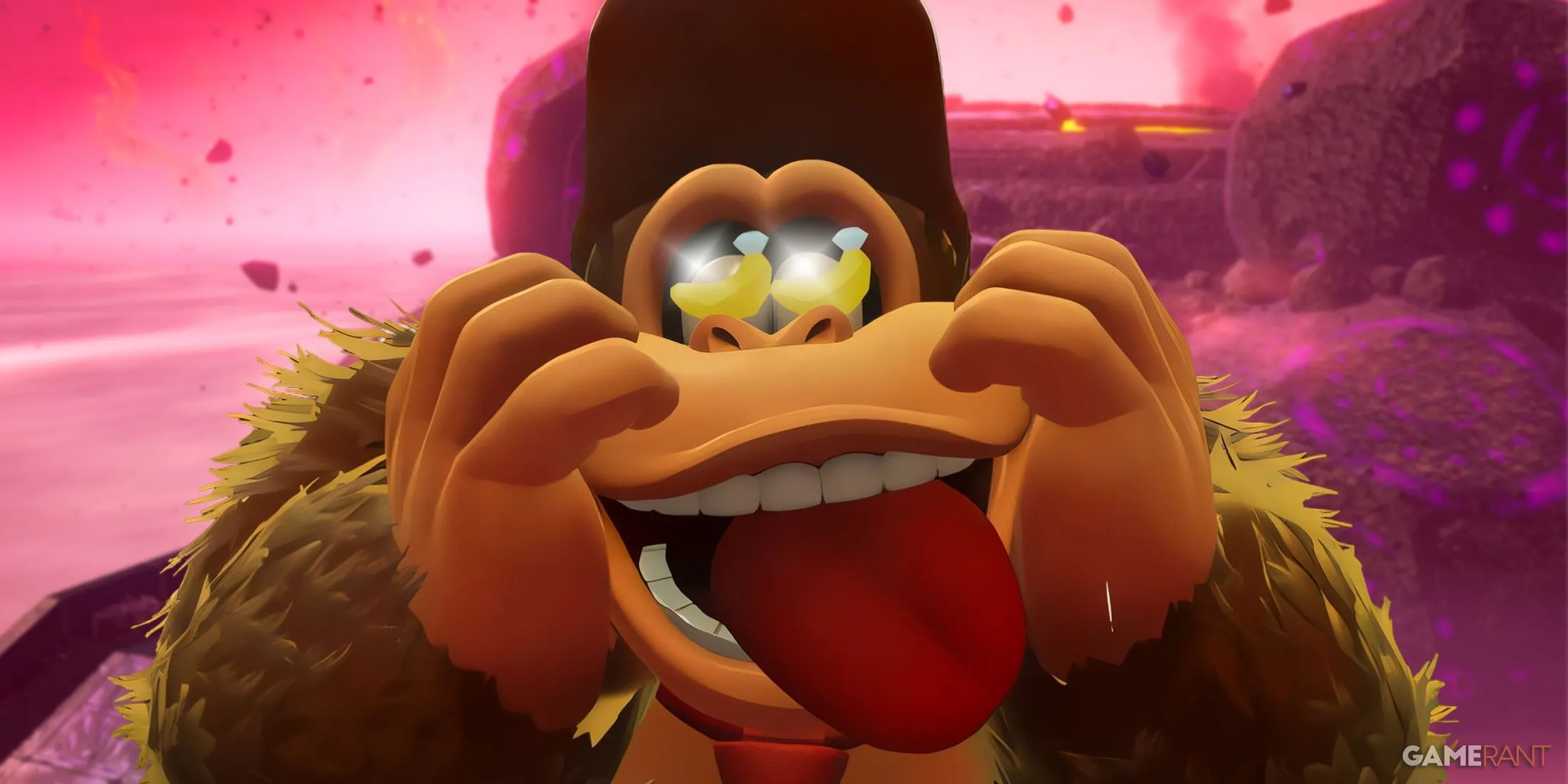 Chuối Banandium Gems quý hiếm trong khu vực Ingot Isle Cave-In của Donkey Kong Bananza