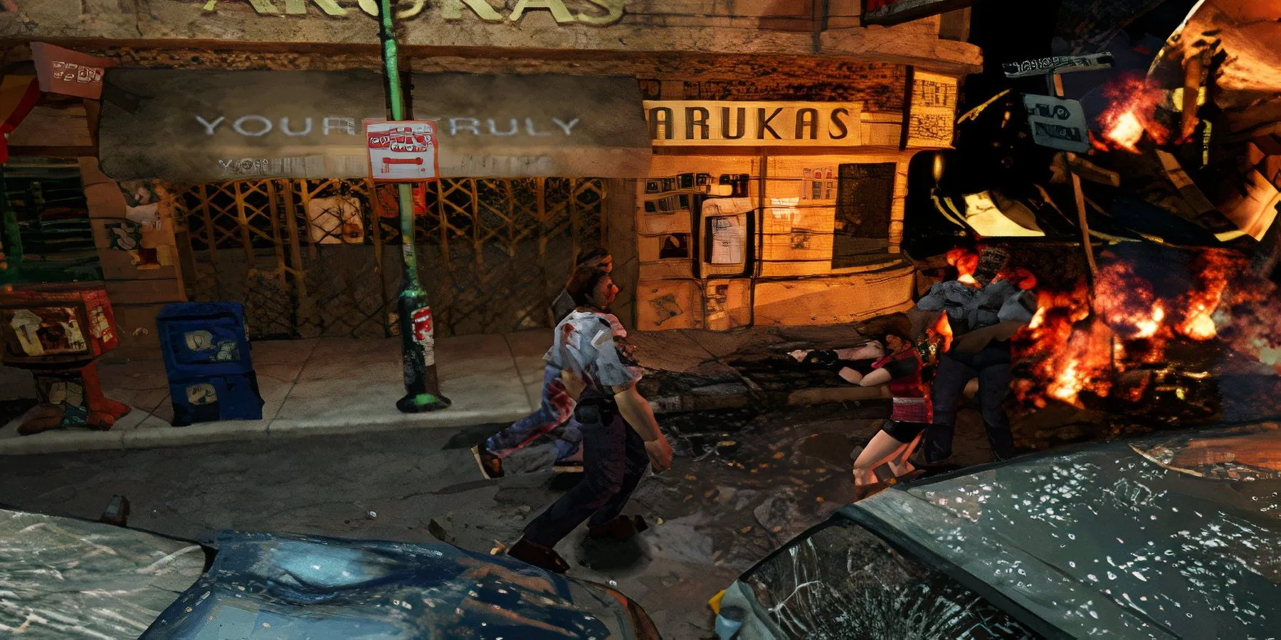 Claire Redfield đối mặt với zombie trong Resident Evil 2