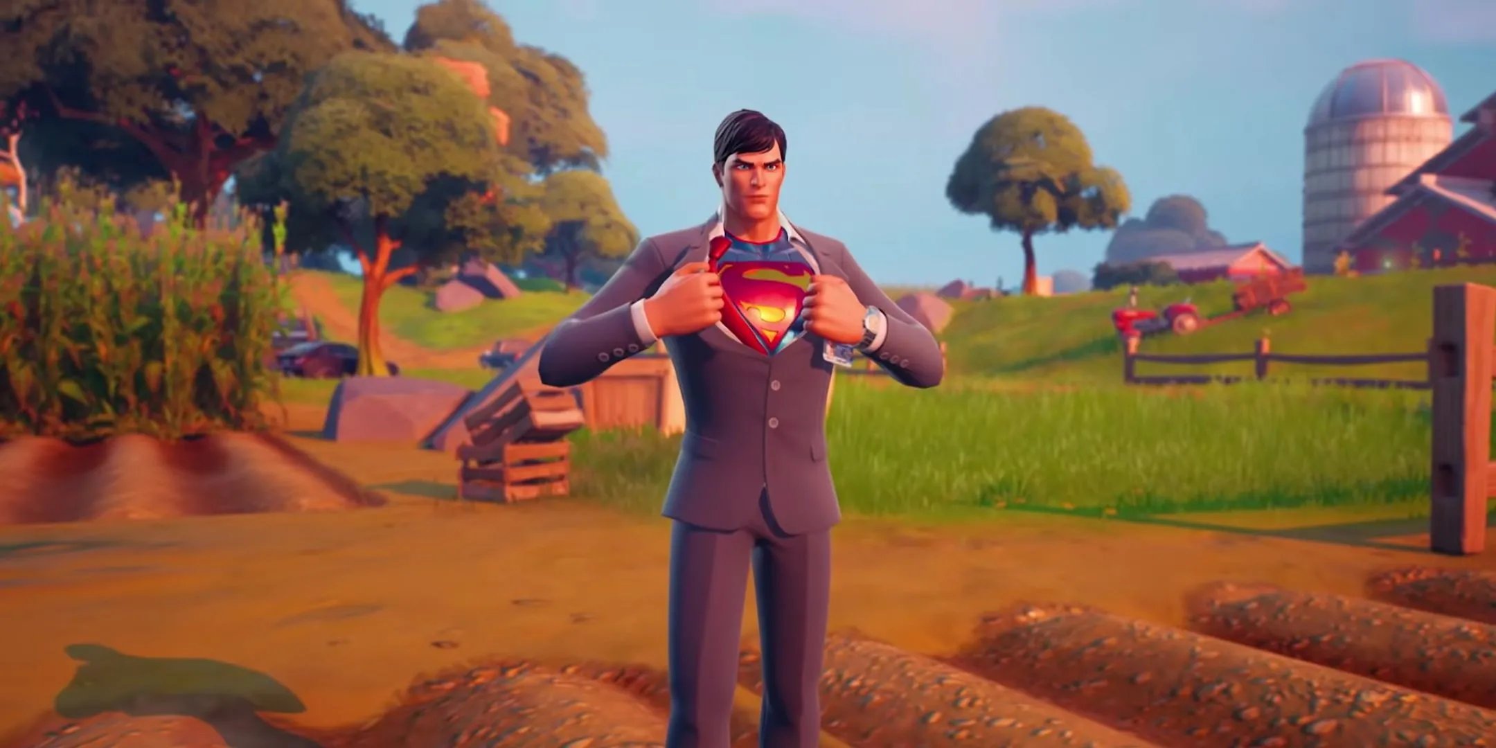 Clark Kent biến hình thành Superman trong game Fortnite, minh họa cho nội dung game có microtransaction.