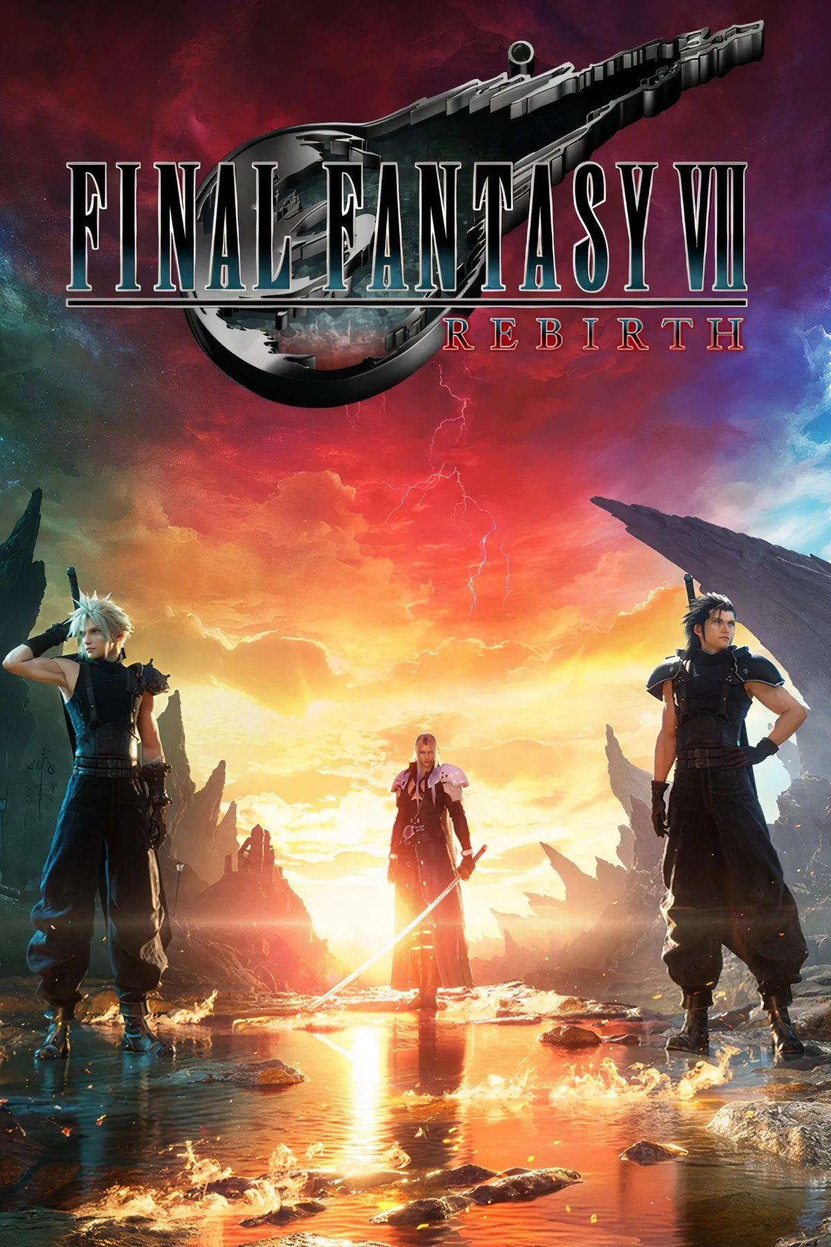 Cloud Strife và các nhân vật trong Final Fantasy 7 Remake, hình ảnh tượng trưng cho sự thay đổi cốt truyện.