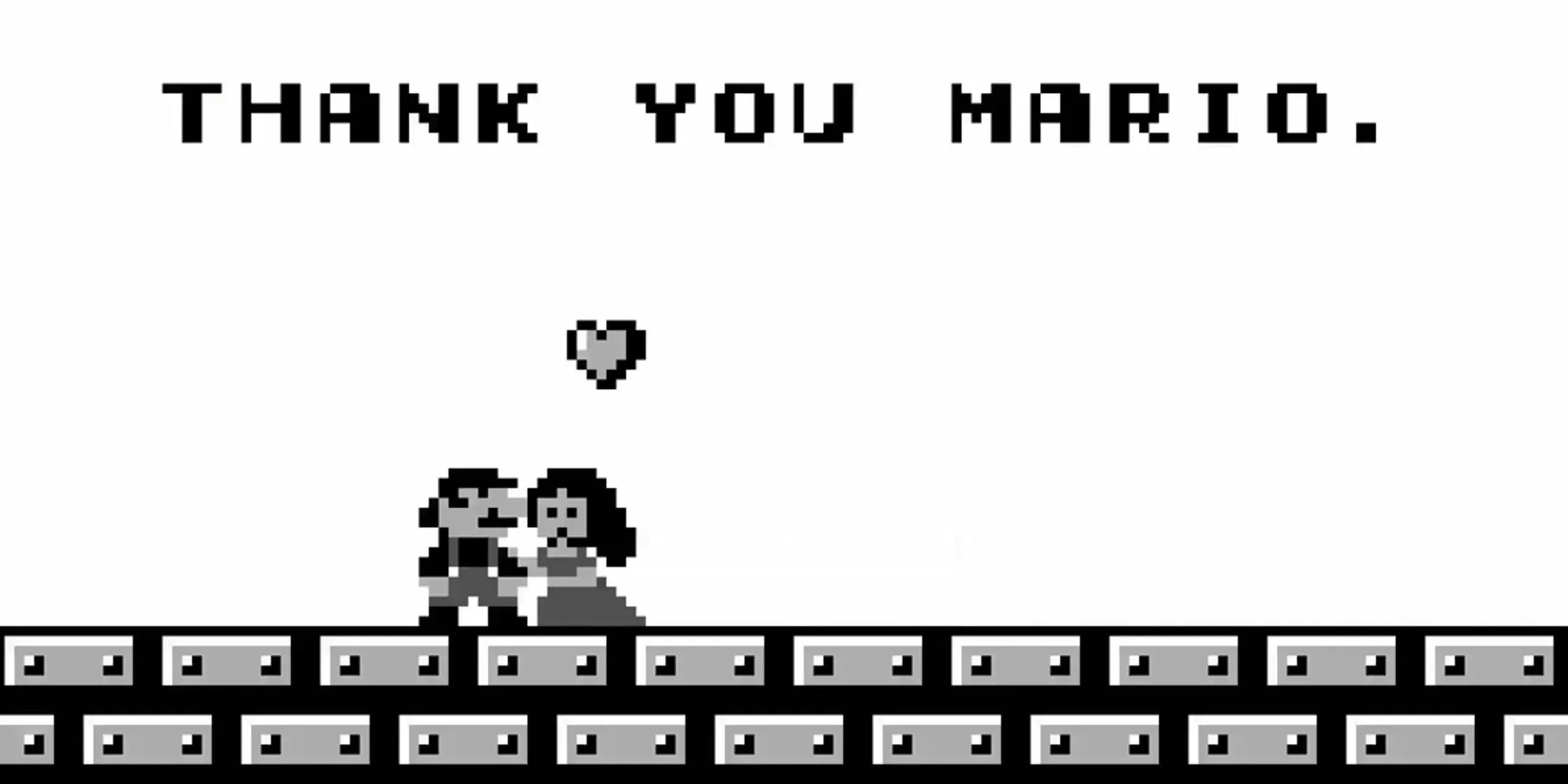Công chúa Daisy cảm ơn Mario sau khi được giải cứu trong Super Mario Land trên hệ máy Game Boy.