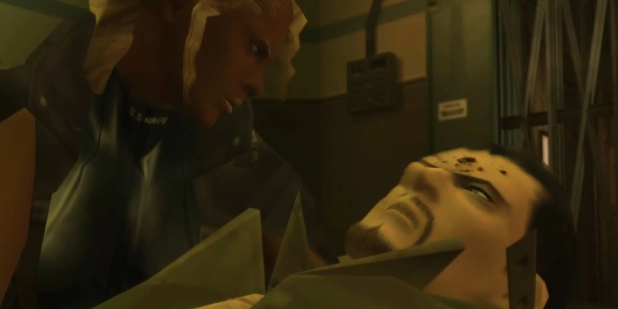 Fortune đang ôm Vamp trong Metal Gear Solid 2