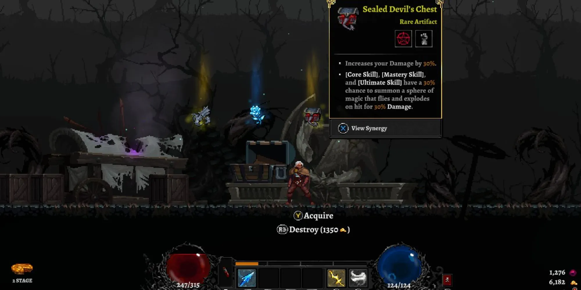 Giao diện Artifacts và Synergy trong game Dragon Is Dead