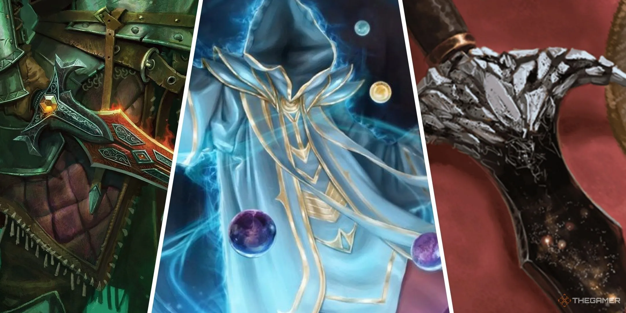 Hai hình ảnh tách biệt về các vật phẩm ma thuật huyền thoại trong Dungeons & Dragons