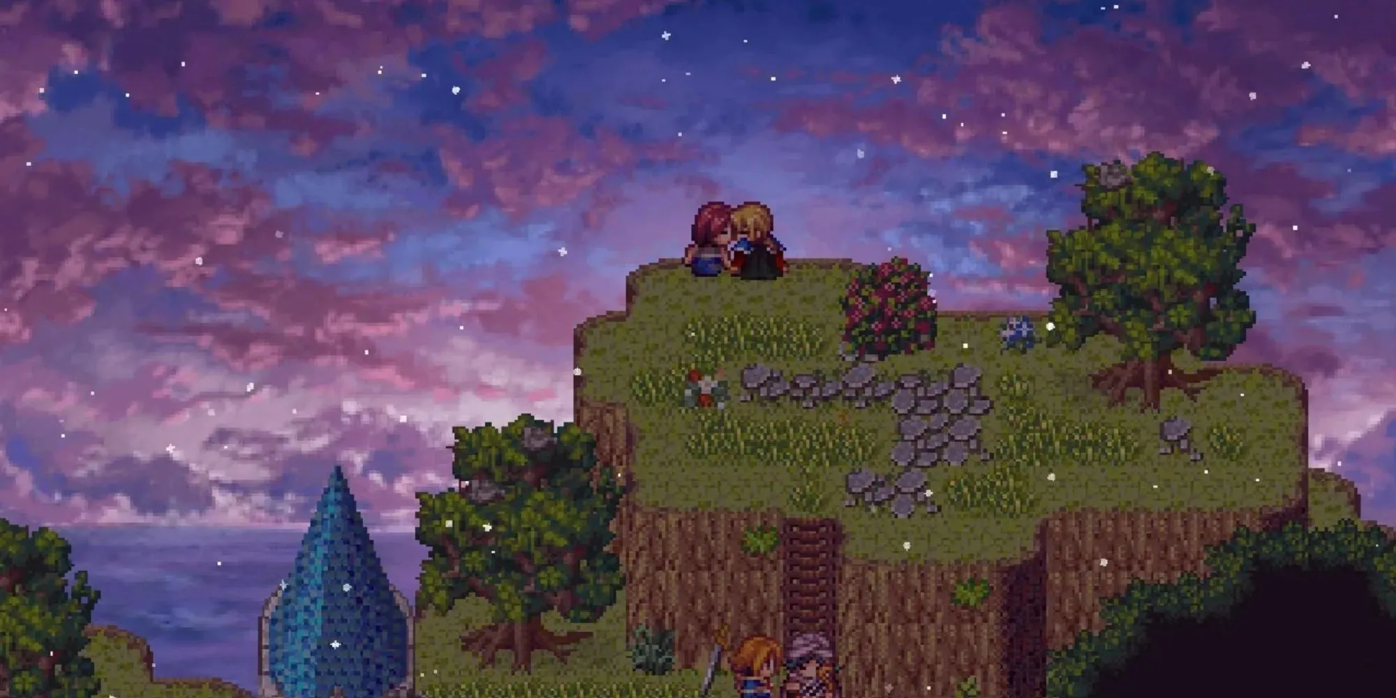 Hình ảnh game Ara Fell: Enhanced Edition với đồ họa pixel art chi tiết, hiển thị nhân vật chính trong một khu rừng