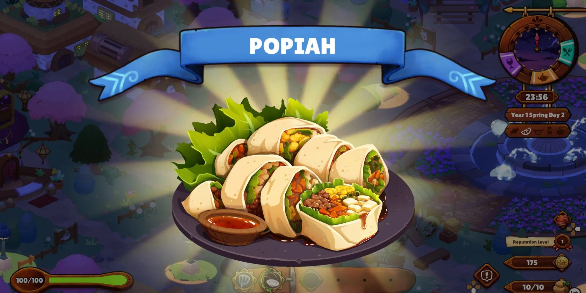 Hình ảnh nhân vật chính chiến đấu trong hầm ngục của game Cuisineer, kết hợp yếu tố nấu ăn
