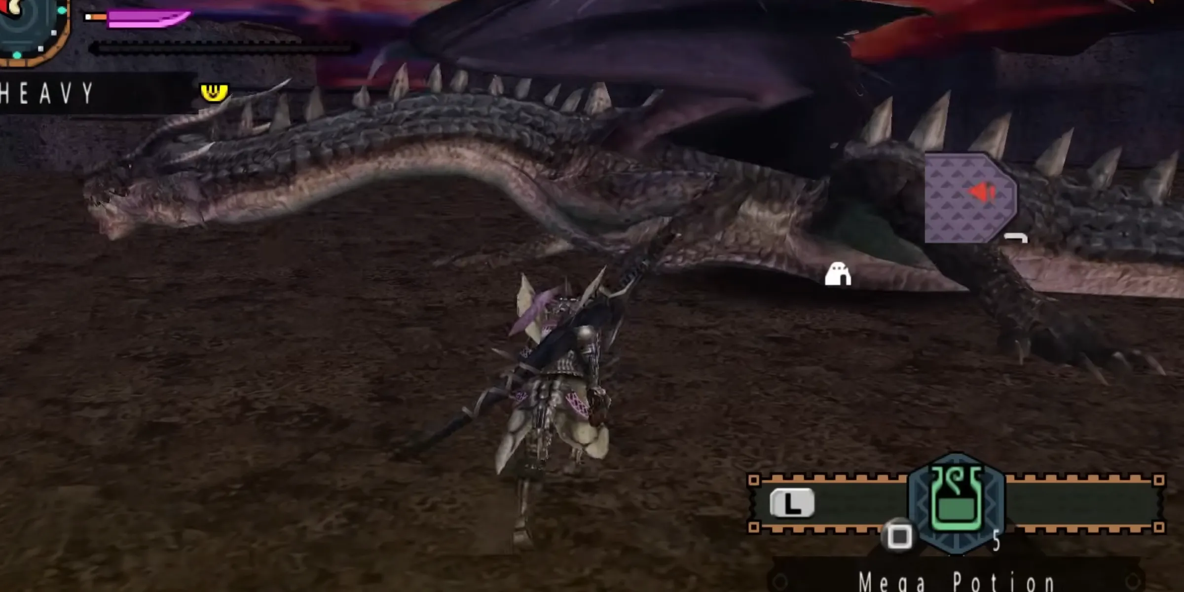Hình ảnh Rồng Fatalis khổng lồ trong Monster Hunter PS2