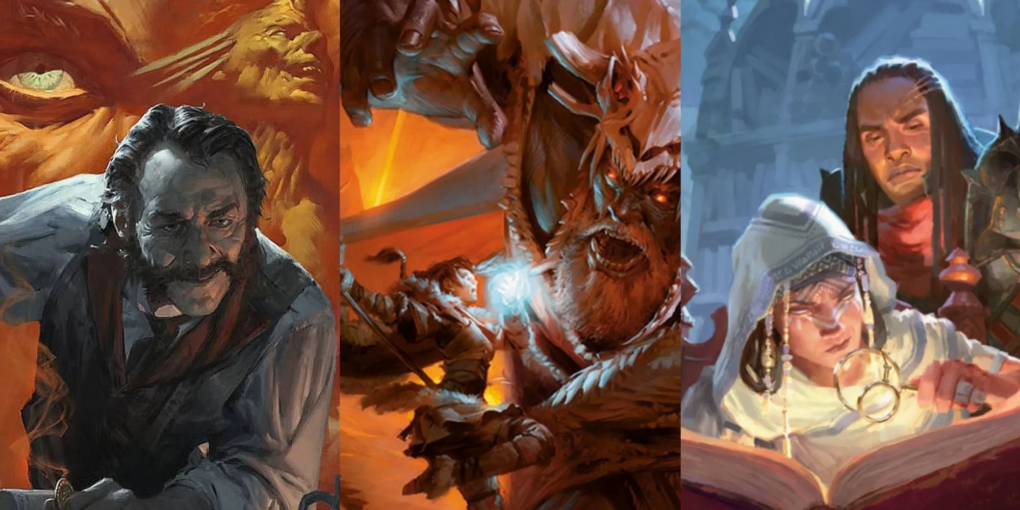 Hình ảnh tổng hợp bộ sách Dungeons & Dragons, bao gồm Yawning Portal, Players Handbook và Candlekeep Mystery, minh họa thế giới giả tưởng D&D.