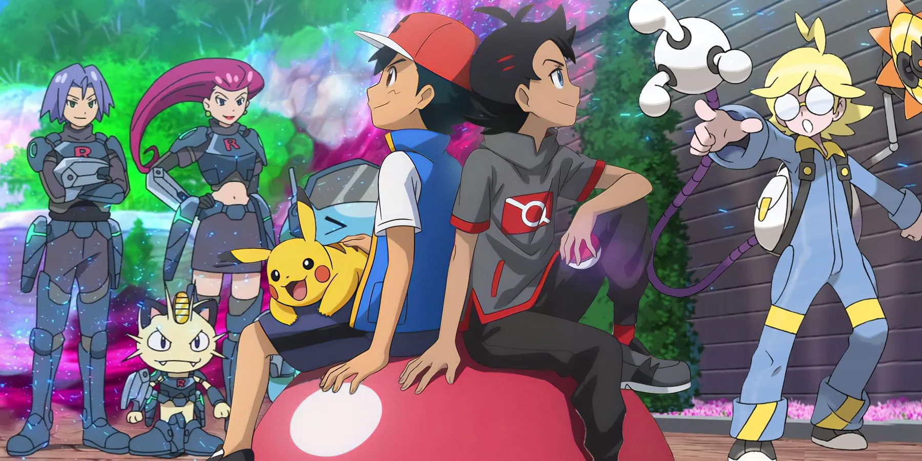 Hình ảnh tổng hợp các mùa Pokémon anime, nơi diễn viên lồng tiếng James Carter Cathcart đã góp giọng