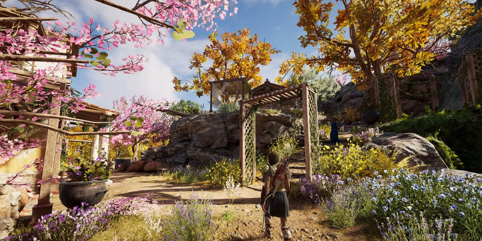 Kassandra walking into Lalaia in Assassin