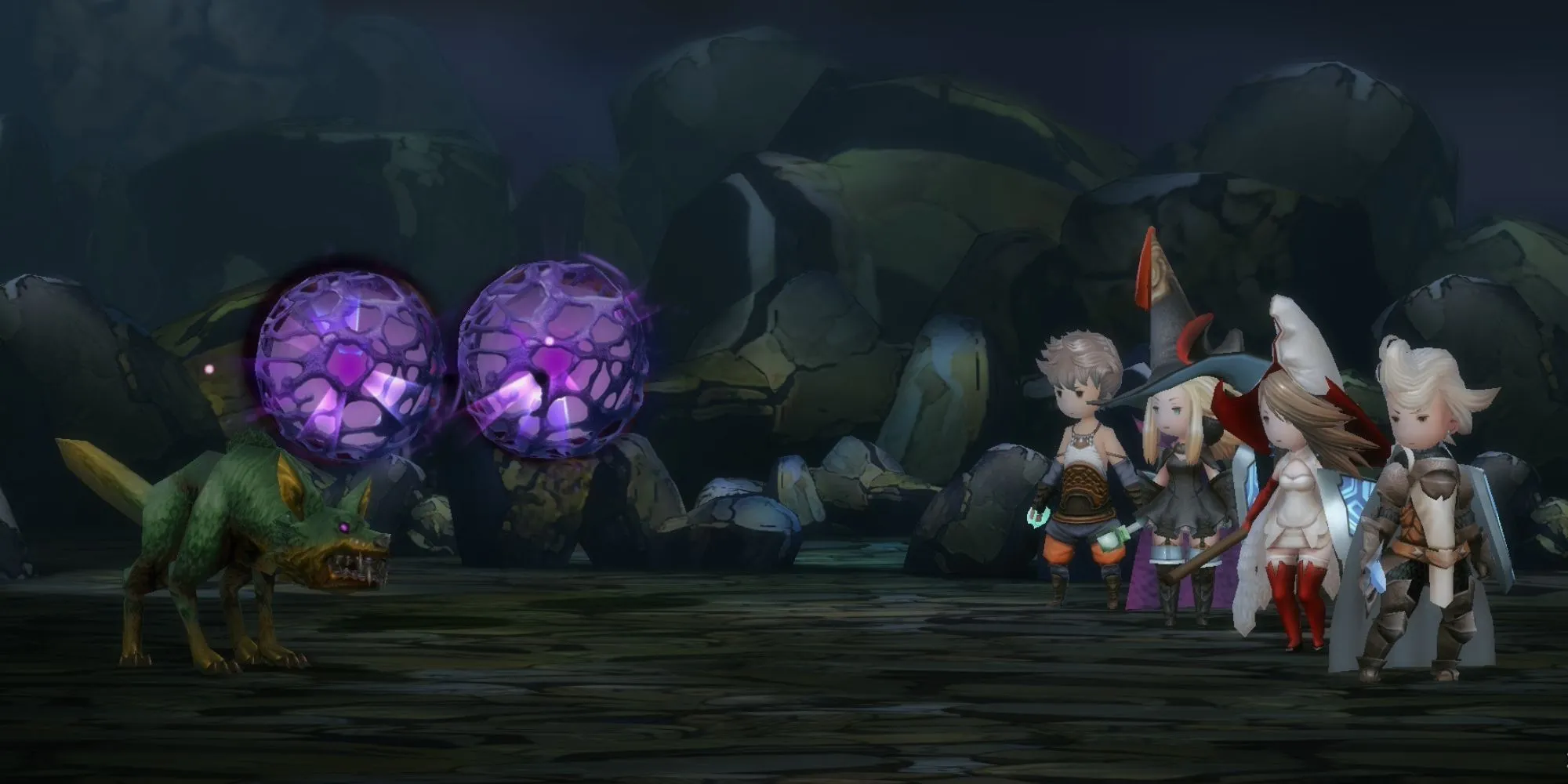 Khung cảnh khởi đầu trận chiến trong Bravely Default Flying Fairy HD Remaster