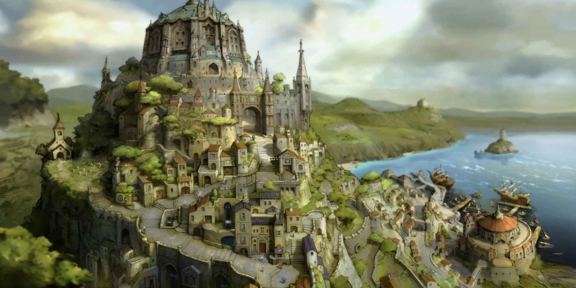 Khung cảnh môi trường tuyệt đẹp trong Bravely Default Flying Fairy HD Remaster