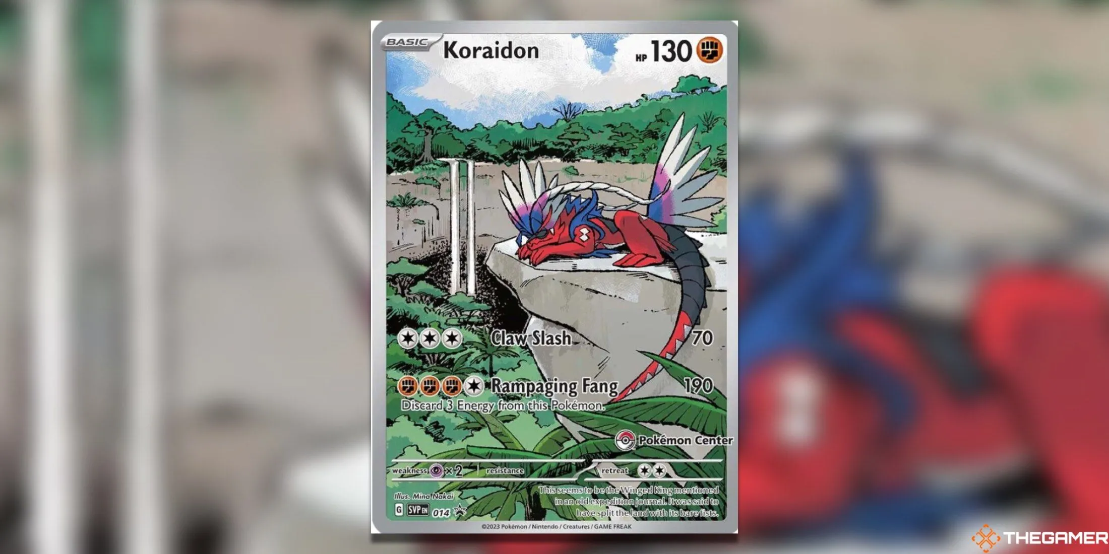 Koraidon độc quyền từ Pokémon Center trong Pokémon TCG với thiết kế ấn tượng.