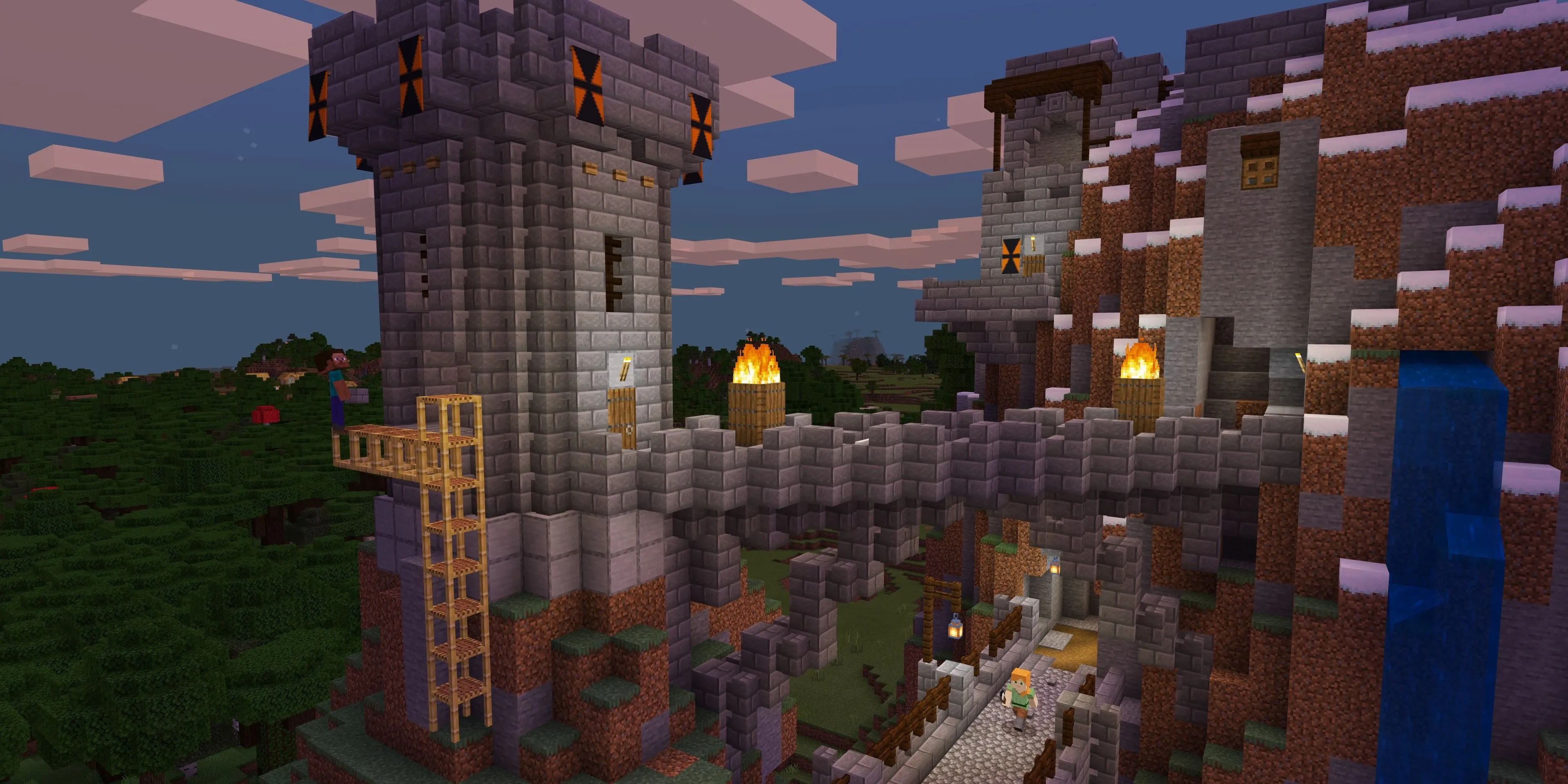 Lâu đài được xây dựng bởi người chơi trong game sandbox sinh tồn Minecraft