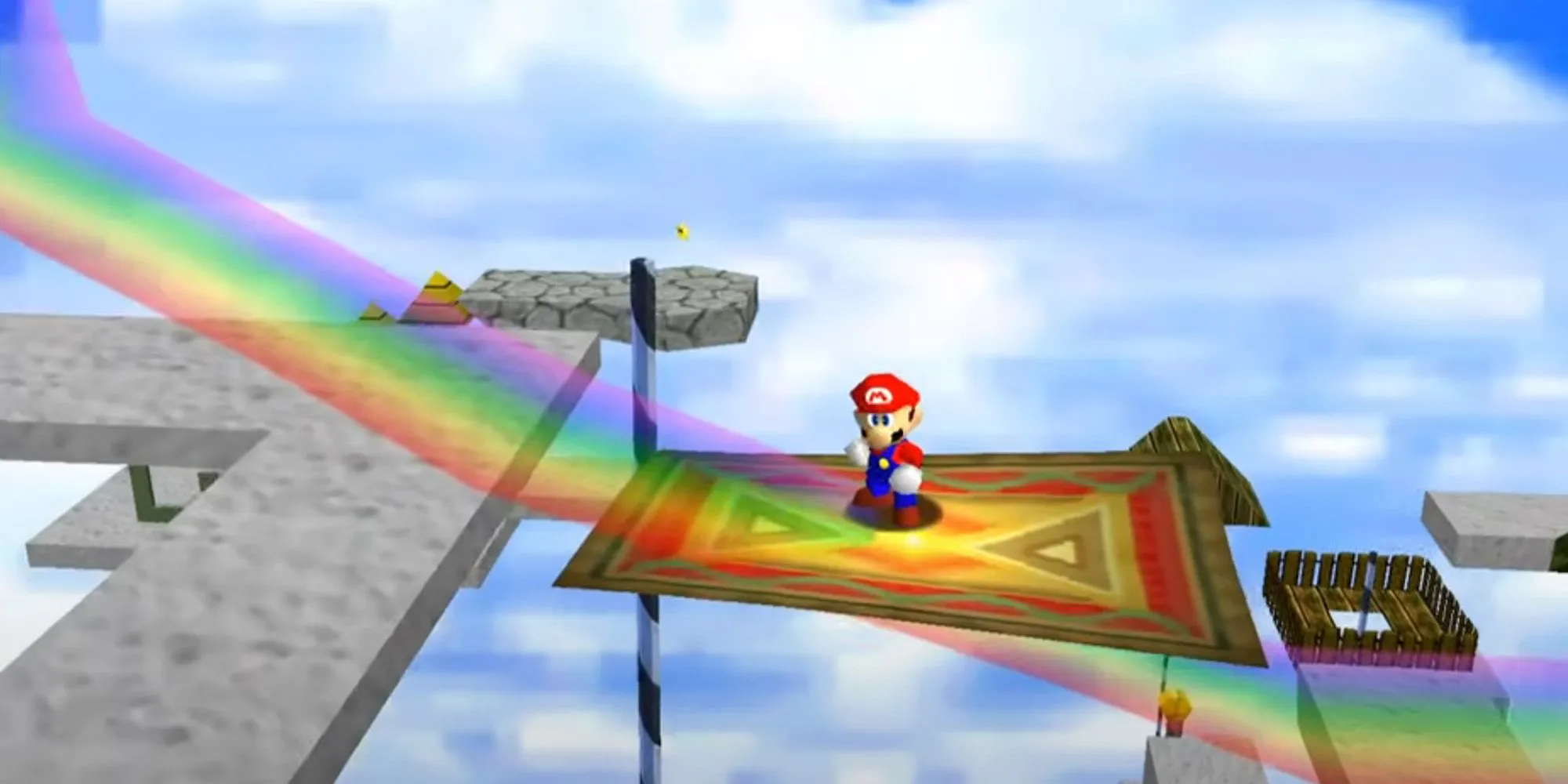 Mario cưỡi thảm bay trong Super Mario 64, trước khi trick Carpetless được khám phá.