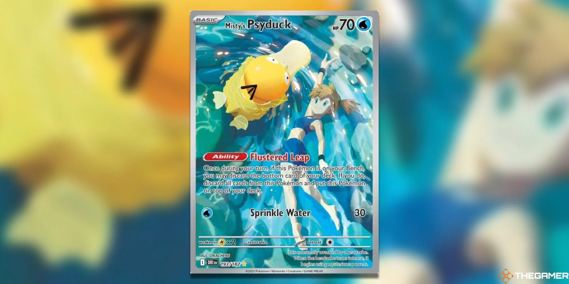 Misty và Psyduck trên thẻ bài Illustration Rare bộ Destined Rivals, một lá bài được săn đón.