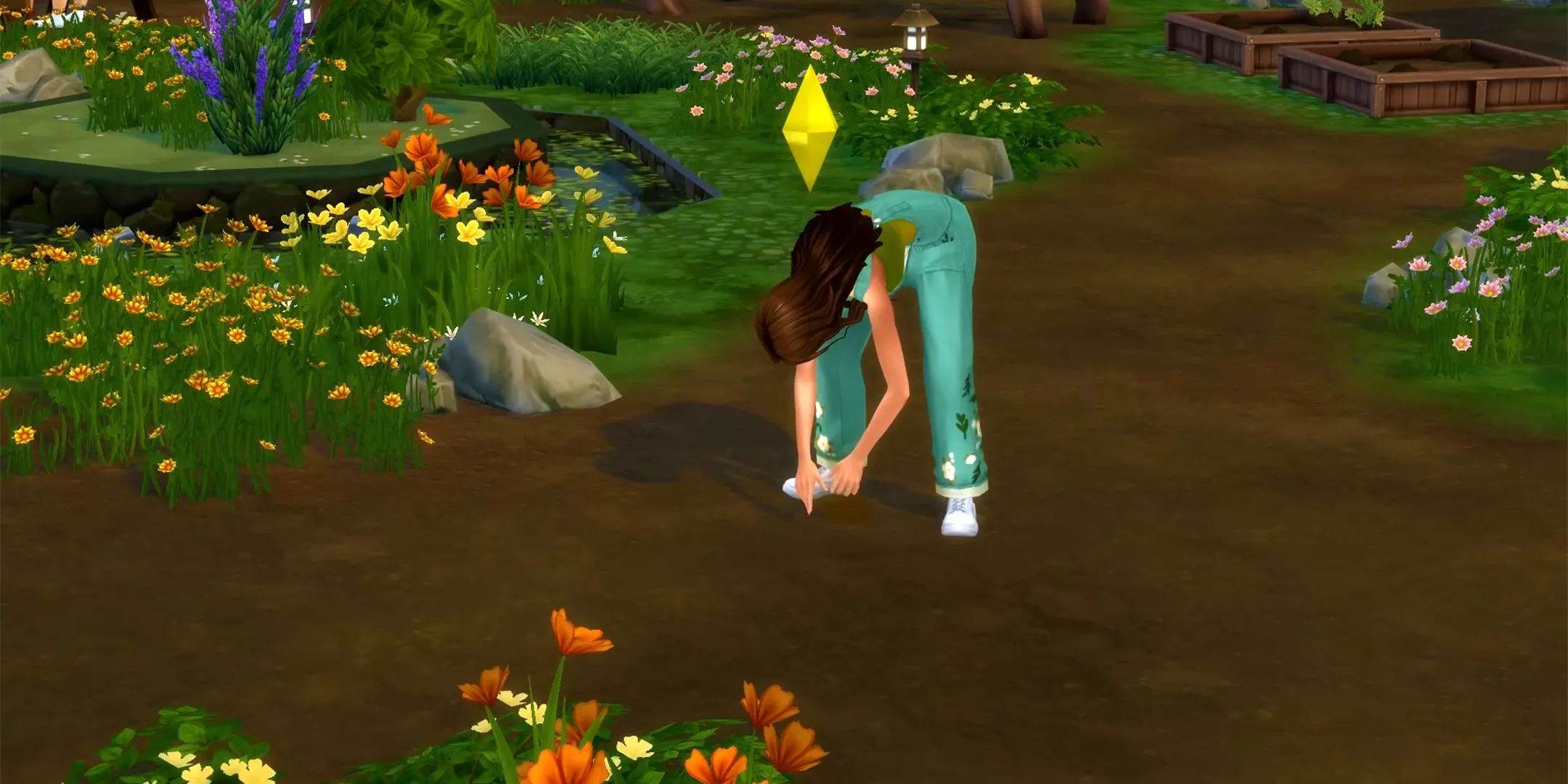 Nhân vật Sims thu thập nguyên liệu thực vật quý hiếm khi hoàn thành Fables trong The Sims 4