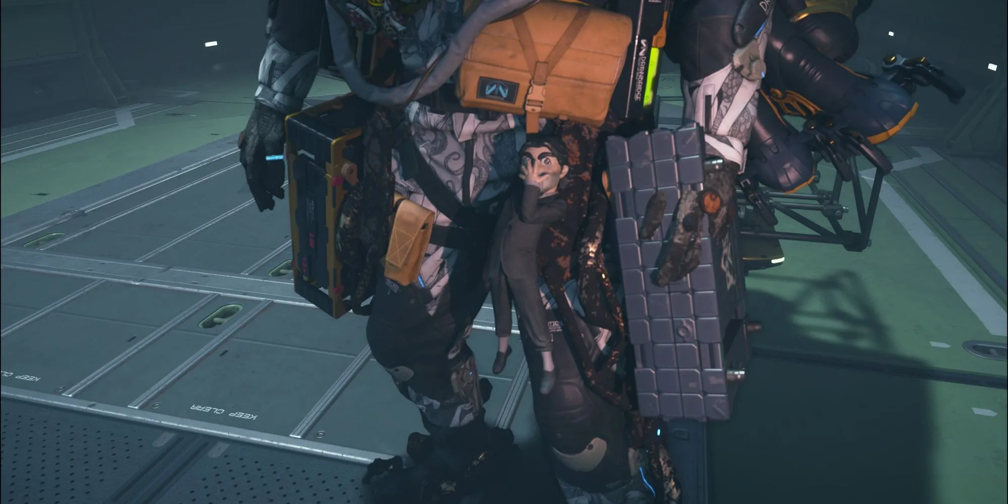 Nội thất của tàu DHV Magellan, căn cứ di động cho Sam Bridges trong Death Stranding 2.
