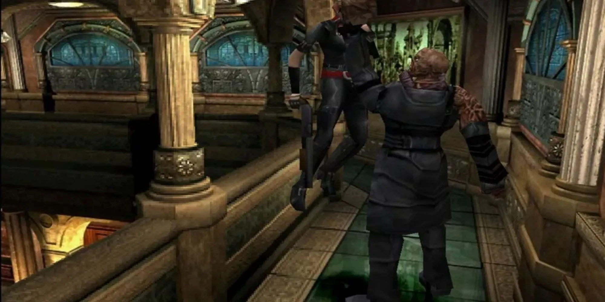 Quái vật Nemesis đáng sợ truy đuổi Jill trong Resident Evil 3