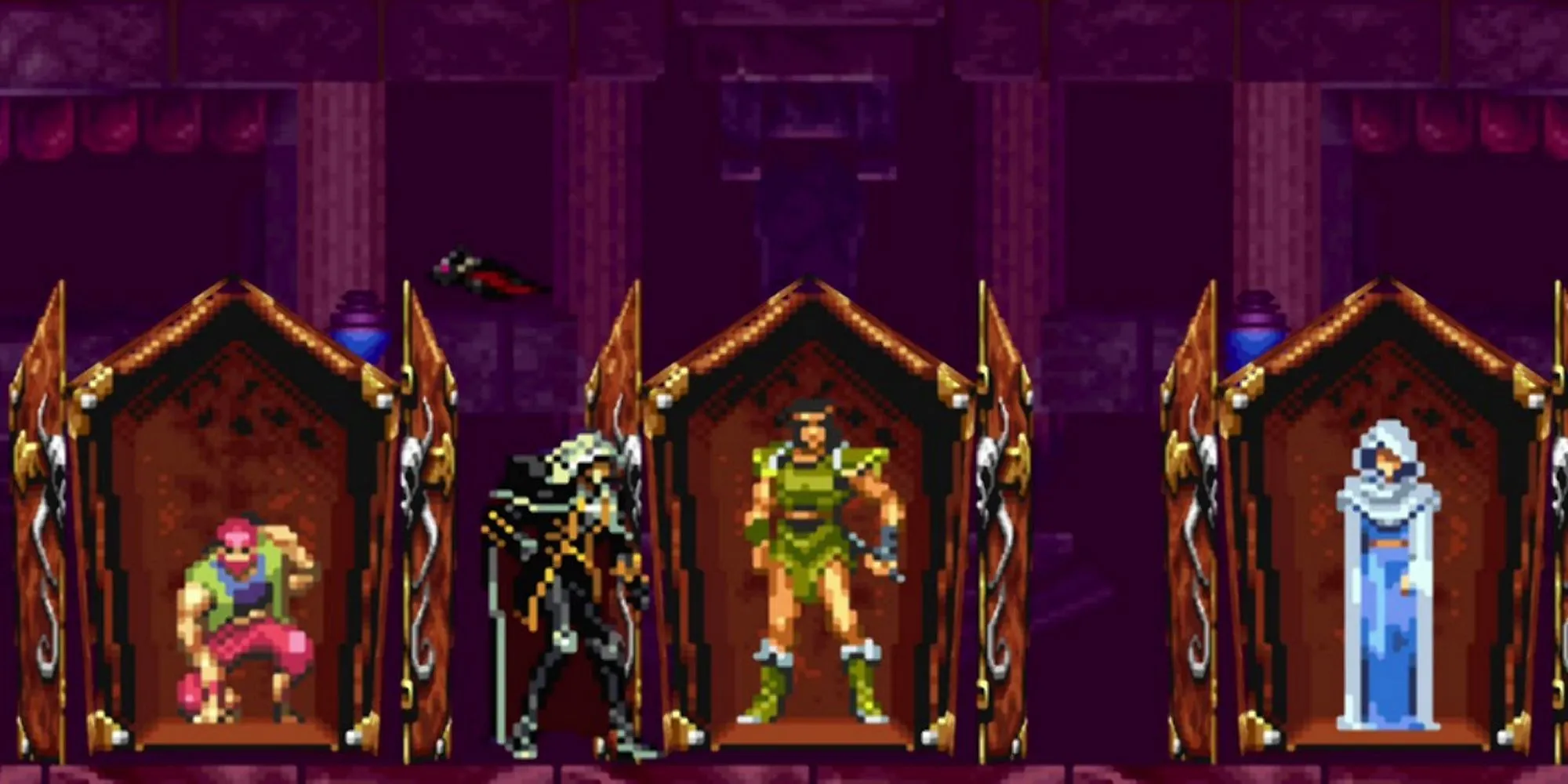 Trận đấu boss với phiên bản giả mạo của Trevor, Sypha, và Grant trong Castlevania Symphony of the Night